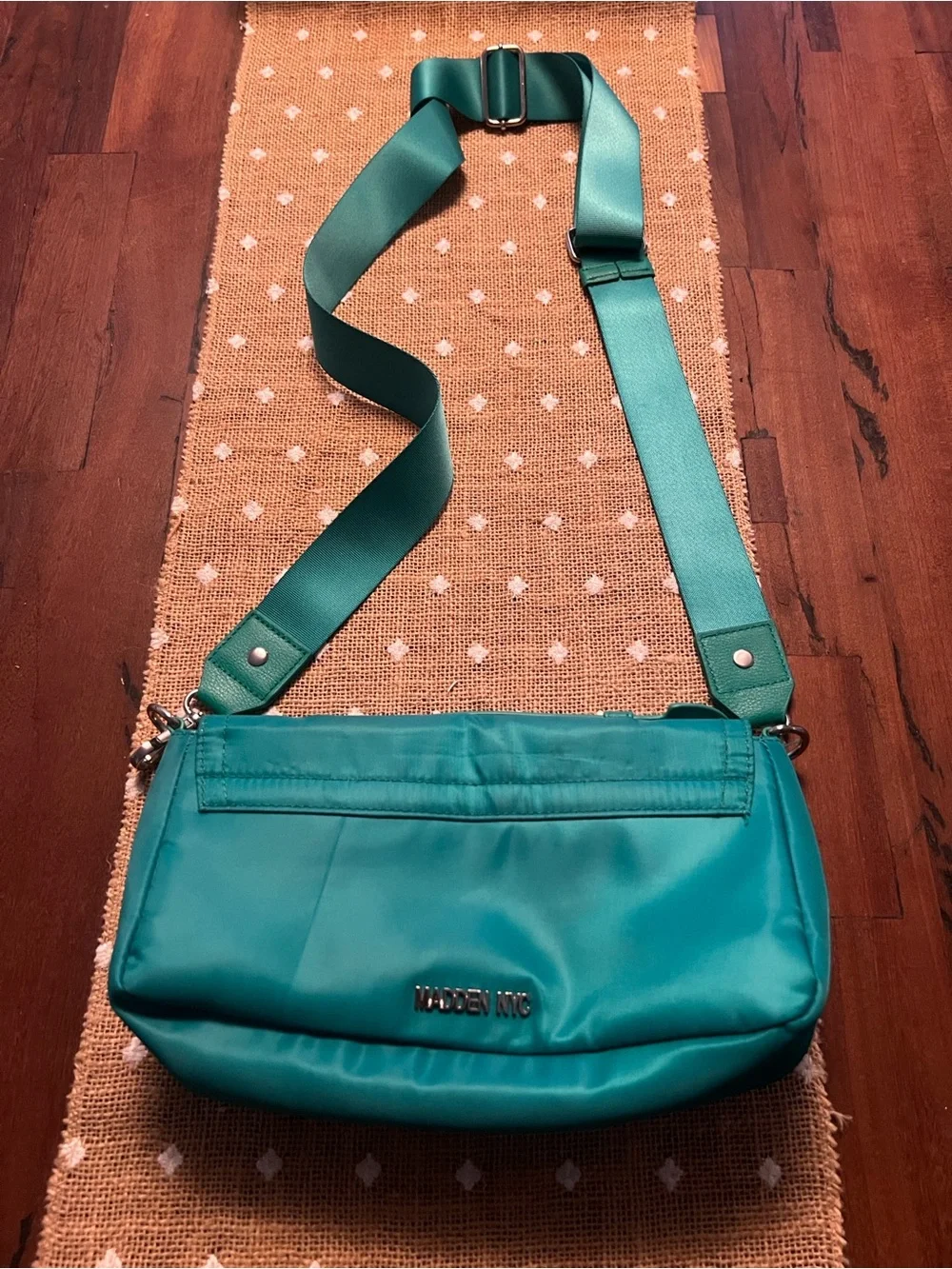 Madden NYC Green Crossbody Shoulder Bag with Buckle Detail very good condition